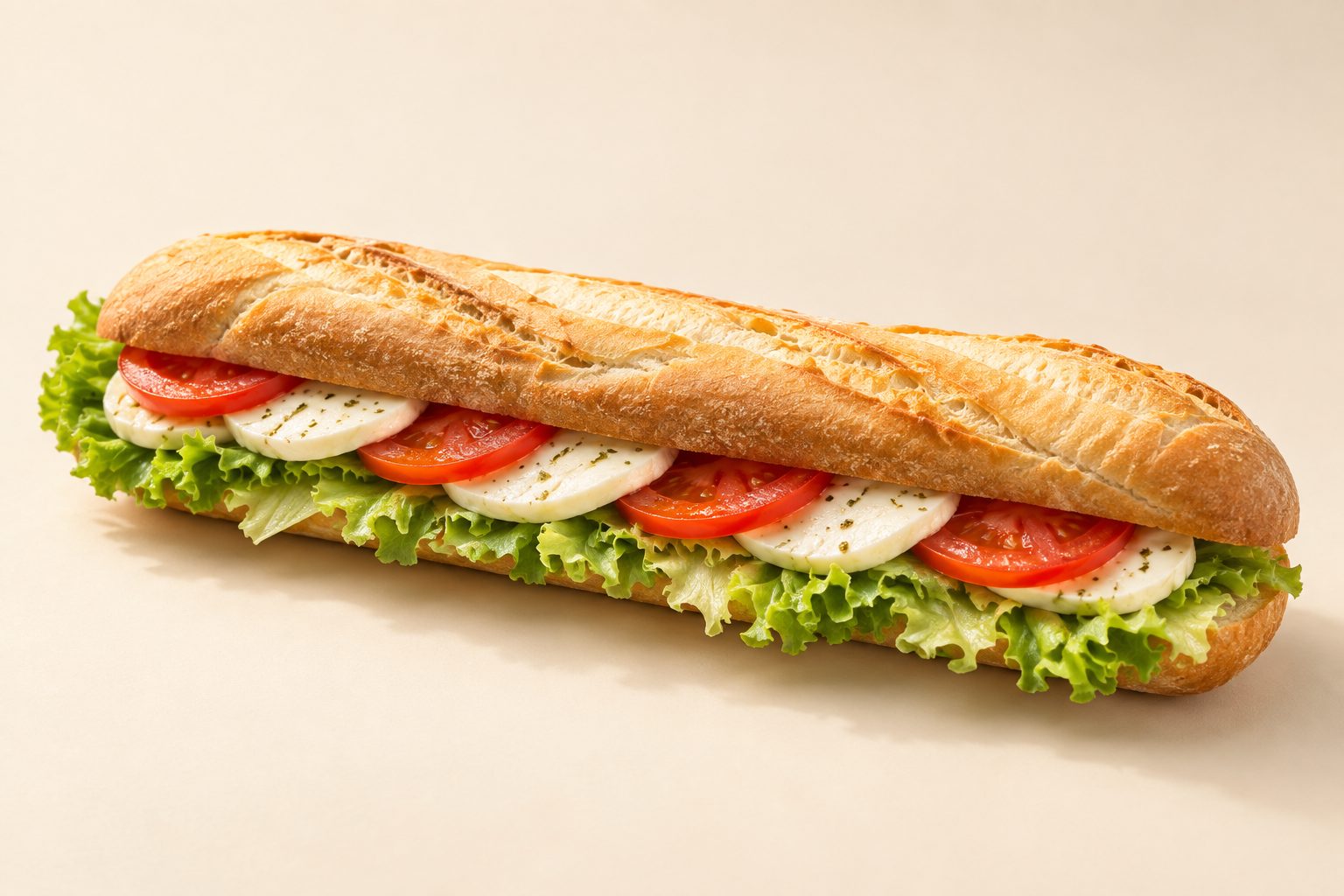 Bageta s mozzarellou a rajčaty