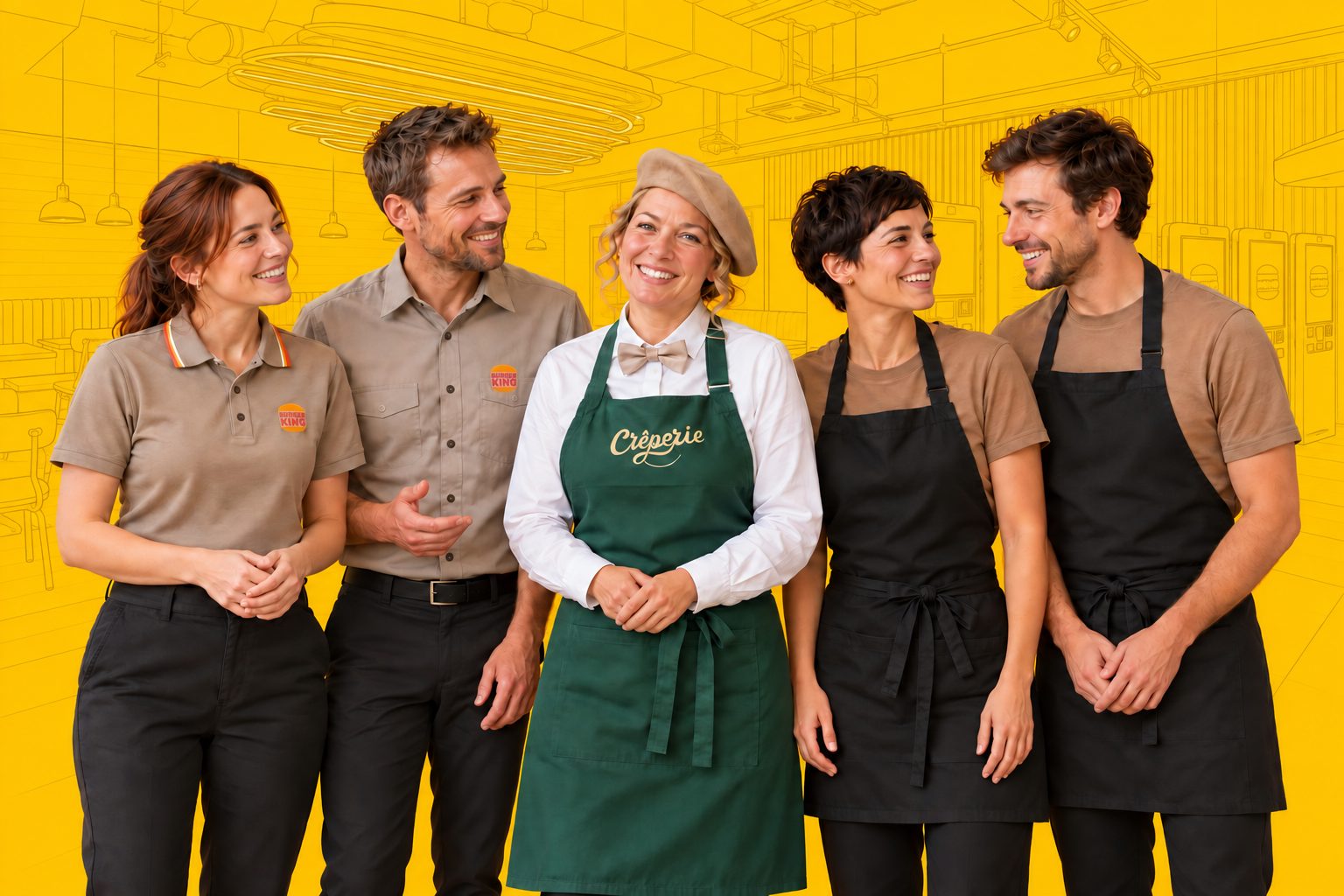 Kolegové z Burger King a La Creperie